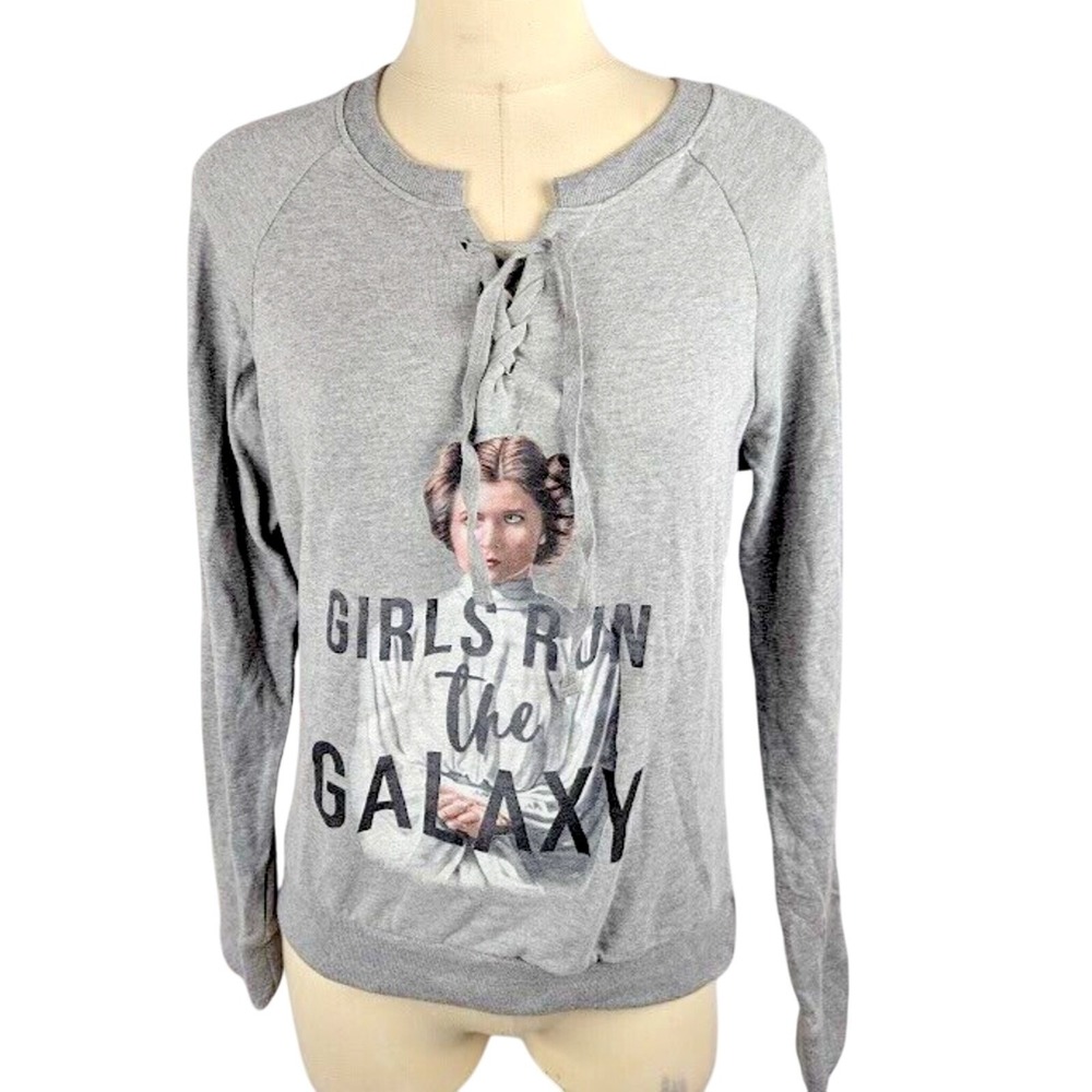Star Wars Womens Girls Run Galaxy Graphic Sweatshirt Size XS Princess Lela